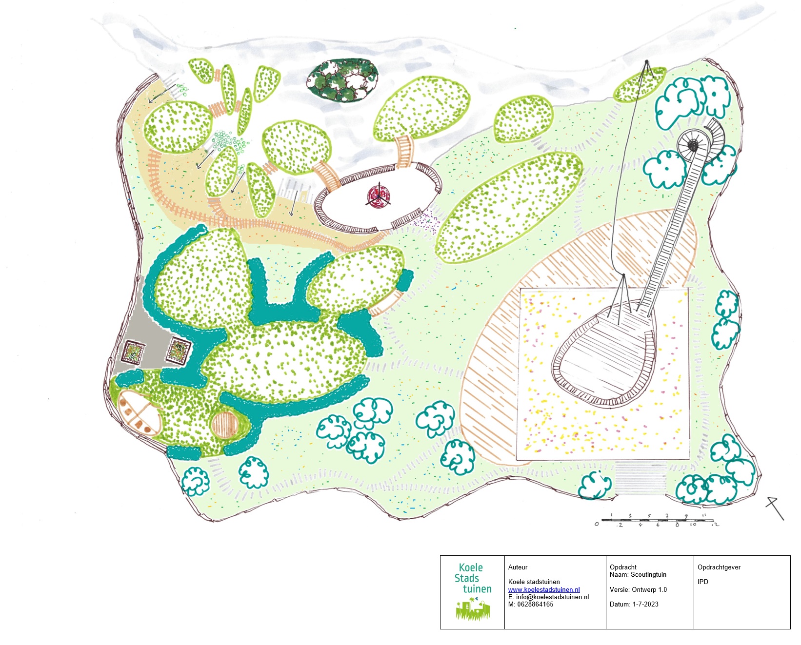 Ontwerp voor scoutingterrein in het bos bij het water
